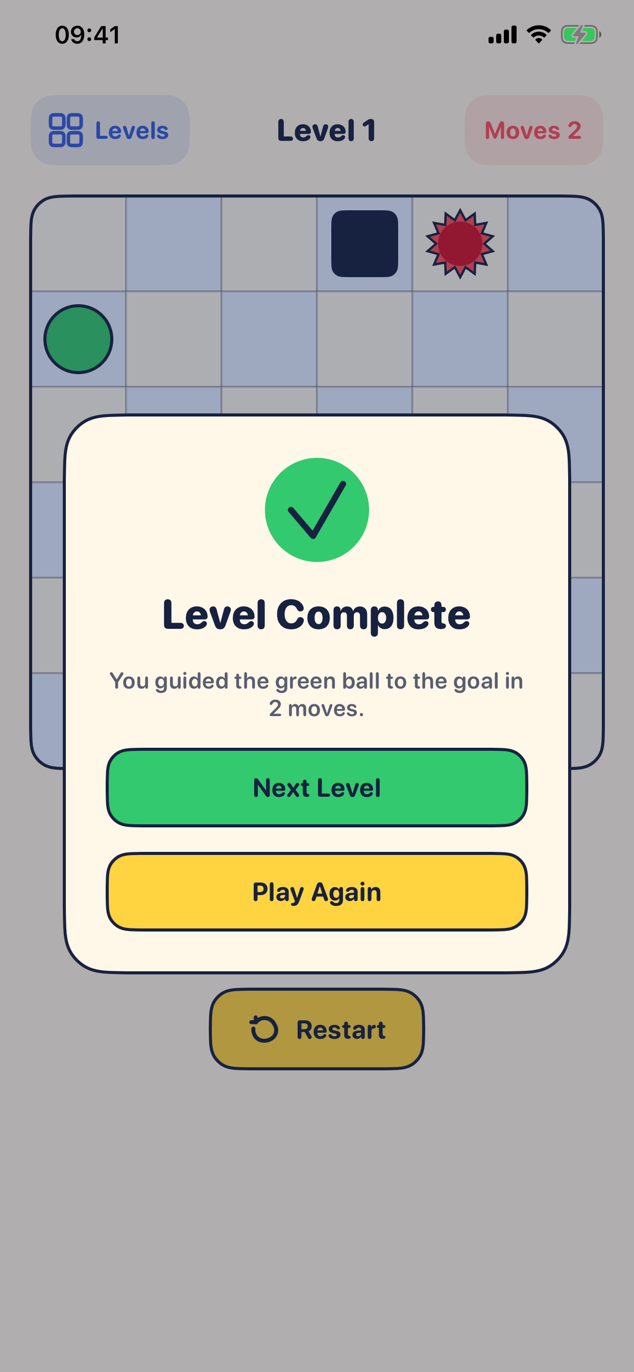 Dashbox level complete screen