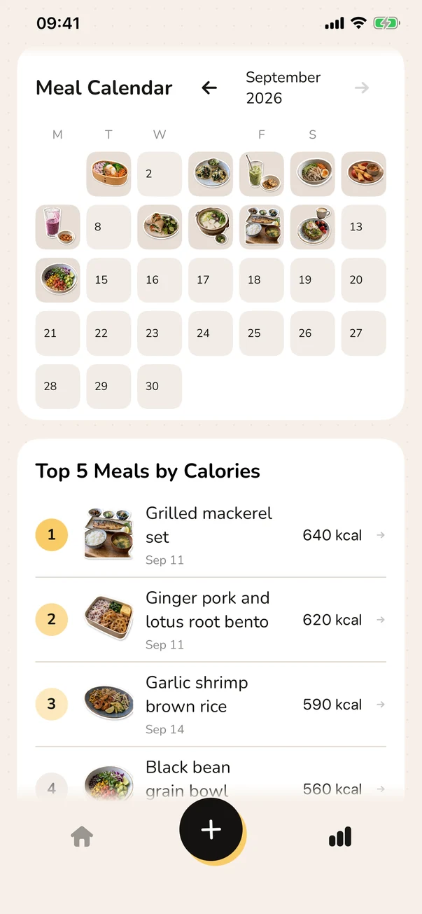 Foodle meal calendar